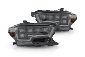 Attica 4x4 Glossy Black Clear Rogue Series Headlights for 2016-2023 Toyota Tacoma