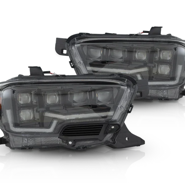 Attica 4x4 Glossy Black Clear Rogue Series Headlights for 2016-2023 Toyota Tacoma