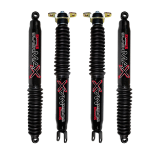 Skyjacker Black Max Twin Tube Foam 5-7 Front and 4-6 Rear Lift Shocks for 2011-2018 Chevrolet Silverado 1500 2WD-4WD with Black Boot