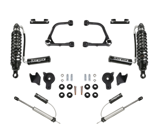 Fabtech 3 Uni-Ball Upper Control Arm Kit with 2.5 Resi Dirt Logic Coilovers and Resi Dirt Logic 2.25 Shocks for 2024-2025 Toyota Tacoma