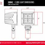 Body Armor Blackout LED Cube Spot Light - BOD-30042