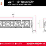 Body Armor 20" Blackout LED Light Bar Combo Beam With Wire Harness - BOD-40022