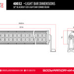 Body Armor 30" Blackout LED Light Bar Combo Beam With Wire Harness - BOD-40032