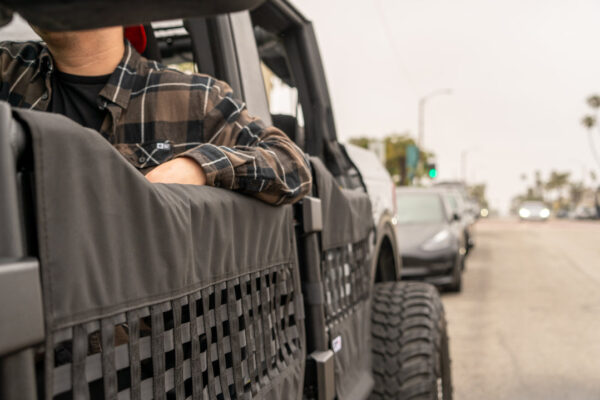 Body Armor 2021-2026 Ford Bronco Front Tube Doors With Webbing, Pair - BOD-FB-6154