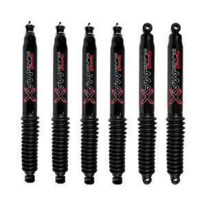 80-96 Ford F-150 4WD 4 Quad Front Shocks and 1.5-5 Rear Lift Skyjacker Black MAX Shocks