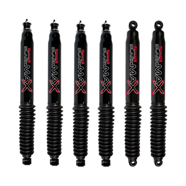 80-96 Ford F-150 4WD 4 Quad Front Shocks and 1.5-5 Rear Lift Skyjacker Black MAX Shocks