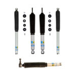 Bilstein 5100 2-2.5 Front, 0-1 Rear Lift Shocks with Steering Stabilizer for 2017-2022 Ford F-250 4WD