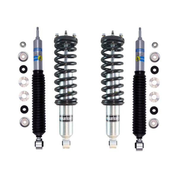Bilstein 6112 Assembled 1.7-3.2 Coilovers and B8 5100 0-2 Rear Lift Shocks for 2003-2009 Lexus GX470 4WD (150-200 lbs)