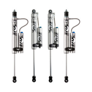 Fox 2.0 Perf Series 2.5-4 Front-Rear Lift Shocks for 2007-2018 Jeep Wrangler JK 2WD-4WD with Smooth Body Reservoir Compression Adjustable