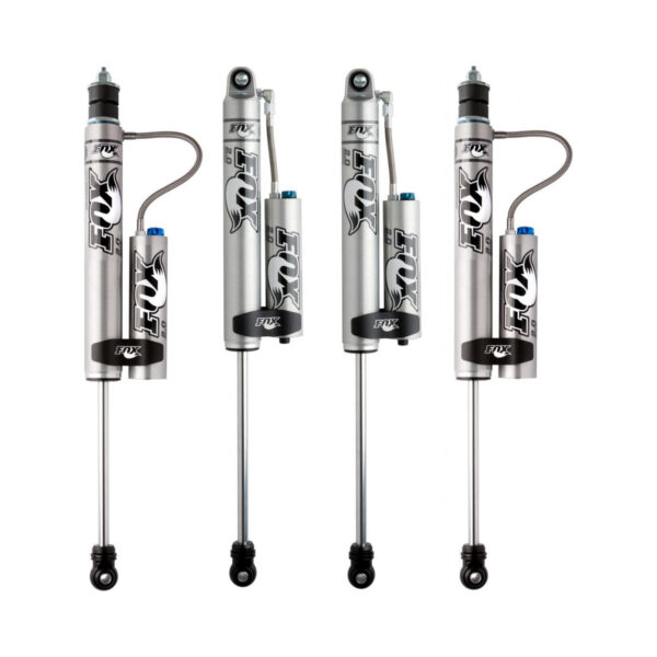 Fox 2.0 Perf Series 2.5-4 Front-Rear Lift Shocks for 2007-2018 Jeep Wrangler JK 2WD-4WD with Smooth Body Reservoir Compression Adjustable