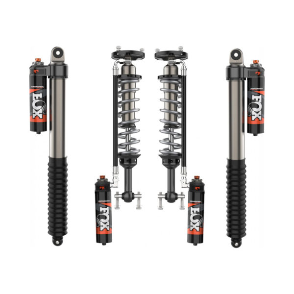 Fox 2.5 Perf Elite Series 0-2 Front Lift Reservoir Adjustable Coilovers and 0-2 Rear Lift Res Adjustable Shocks for 2015-2020 Ford F-150 4WD