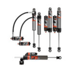 Fox 2.5 Perf Elite Series 4.5-6 Front Rear Lift Shocks with 2.0 ATS Steering Stabilizer for 2007-2018 Jeep Wrangler JK 2WD-4WD
