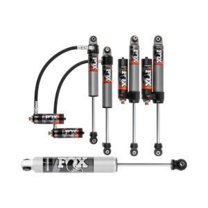 Fox Performance Elite Series 4.5-6 Front-Rear Lift Shocks and IFP Steering Stabilizer for 2018-2022 Jeep Wrangler JL 2WD-4WD 2.5 Reservoir Compression Adjustable