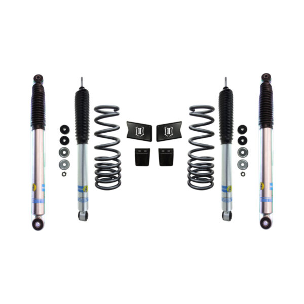 ICON-Bilstein 2.5 Front Shocks-Dual Rate Coil Springs and 5100 0-1 Rear Lift Shocks for 2003-2010 Dodge Ram 2500-3500 4WD