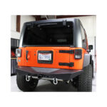 Jeep JK Rear Bumper 07-18 Wrangler JK Rubicon and Unlimited Steel Black Textured Powdercoat Manowar Series Fishbone Offroad - FB22046