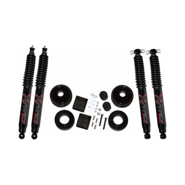Skyjacker 2" Spacers Lift Kit Black MAX Shocks for 2007-2018 Jeep Wrangler JK - JK20-B