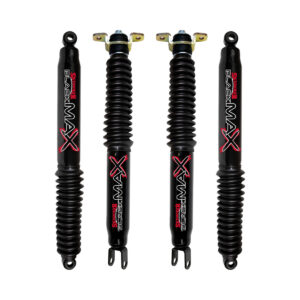 Skyjacker Black Max Twin Tube Foam 5-7 Front and 4-6 Rear Lift Shocks for 2011-2018 Chevrolet Silverado 1500 2WD-4WD with Black Boot