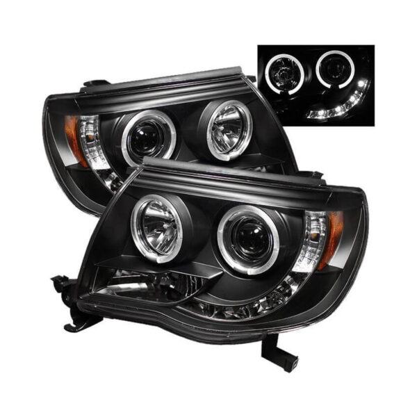 Spyder Auto 5011916 Projector Headlights - LED Halo - LED (Replaceable LEDs) - Black For 2005-2011 Toyota Tacoma