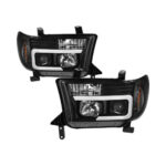 Spyder Auto 5085344 Version 2 Projector Headlights - Light Bar DRL - Black - For 2007-13 Toyota Tundra / 2008-13 Toyota Sequoia