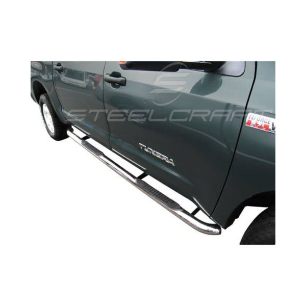 Steelcraft Stainless Steel 3" Round Sidebars for 07-21 Toyota Tundra Crew Max - 233127 