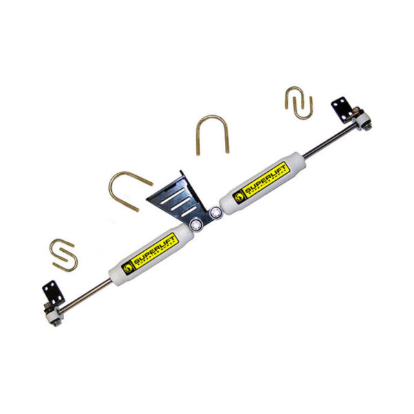 Superlift 1.5" Lift High Clearance Dual Hydraulic Steering Stabilizer Kit For 2007-2018 Jeep Wrangler JK 4WD