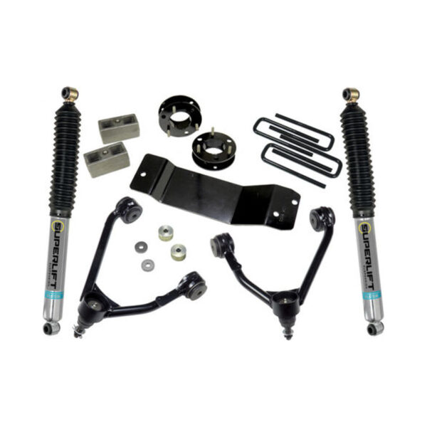 SuperLift 3.5" Lift Kit 2007-2016 Chevy Silverado and GMC Sierra 1500 4WD CAST Steel Arms Bilstein Rear Shocks