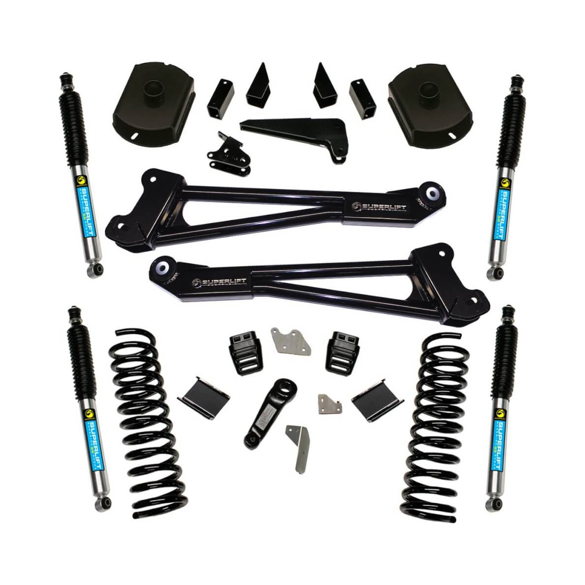 SuperLift 4" Lift Kit For 2014-2018 Dodge Ram 2500 4WD - Diesel Engine - Replacement Radius Arms with Bilstein Shocks