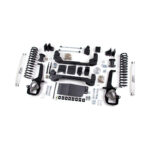 Zone Offroad 4" Upper Strut Mounts Lift Kit 2012 Dodge Ram 1500