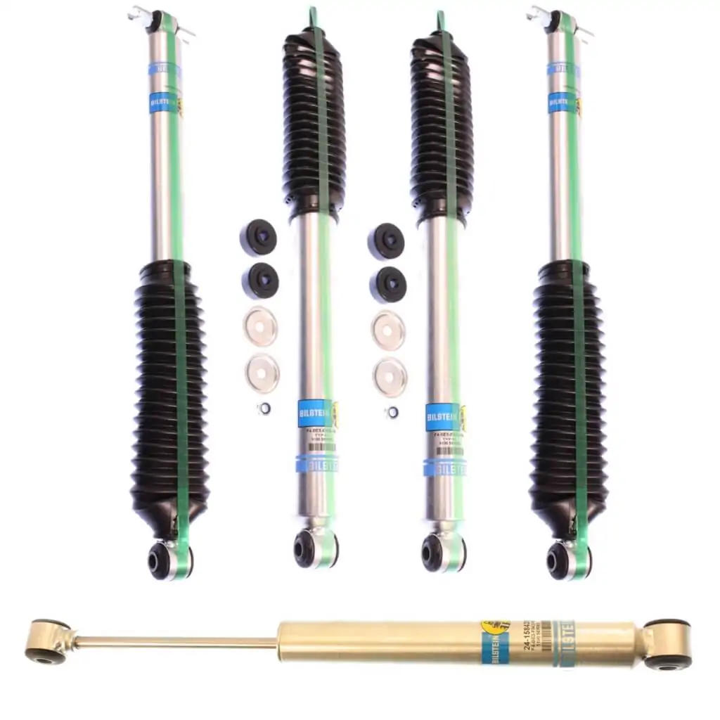 Bilstein 5100 1.5-3″ Front and 2″ Rear Lift Shocks +Stabilizer for 07-’17 Jeep Wrangler (JK) 2WD/4WD