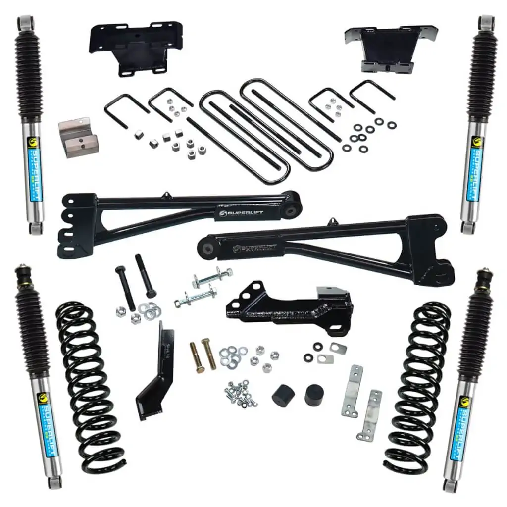 SuperLift 4" Radius Arm Lift Kit For 2017-2021 Ford F-250 and F-350 Super Duty 4WD - with Bilstein Shocks - Diesel Only