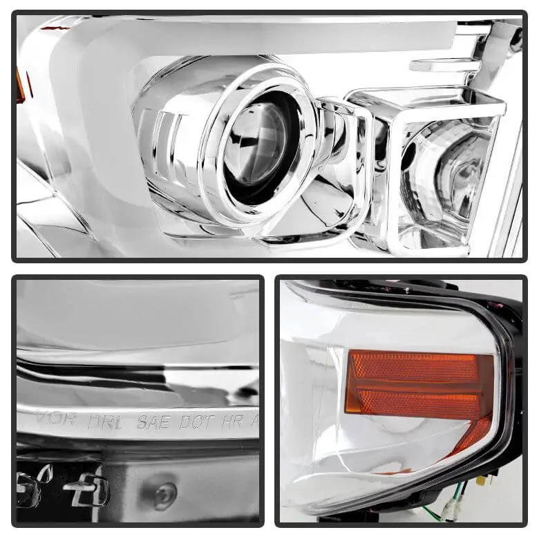 Spyder Auto 5080141 Projector Headlights - Light Bar DRL - Chrome For 2014-2016 Toyota Tundra