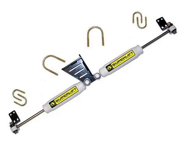 Superlift 1.5" Lift High Clearance Dual Hydraulic Steering Stabilizer Kit For 2007-2018 Jeep Wrangler JK 4WD