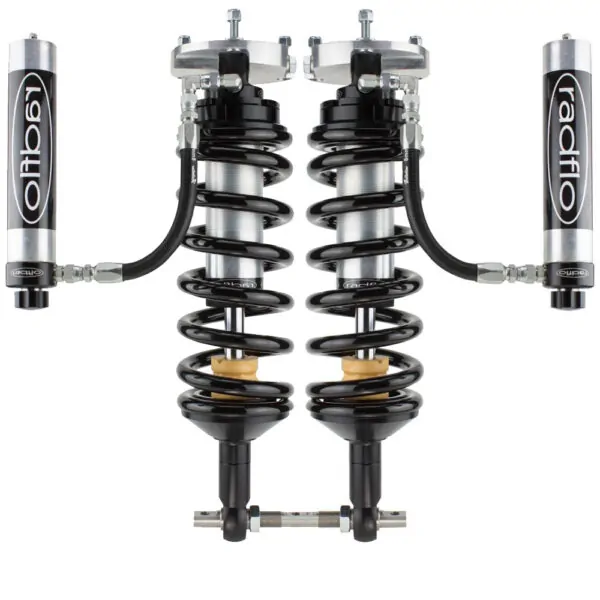 Radflo 2.5 Body 0-2" Front Lift Reservoir with Adjusters Shocks for 2007-2020 Chevy Yukon/Tahoe 1500