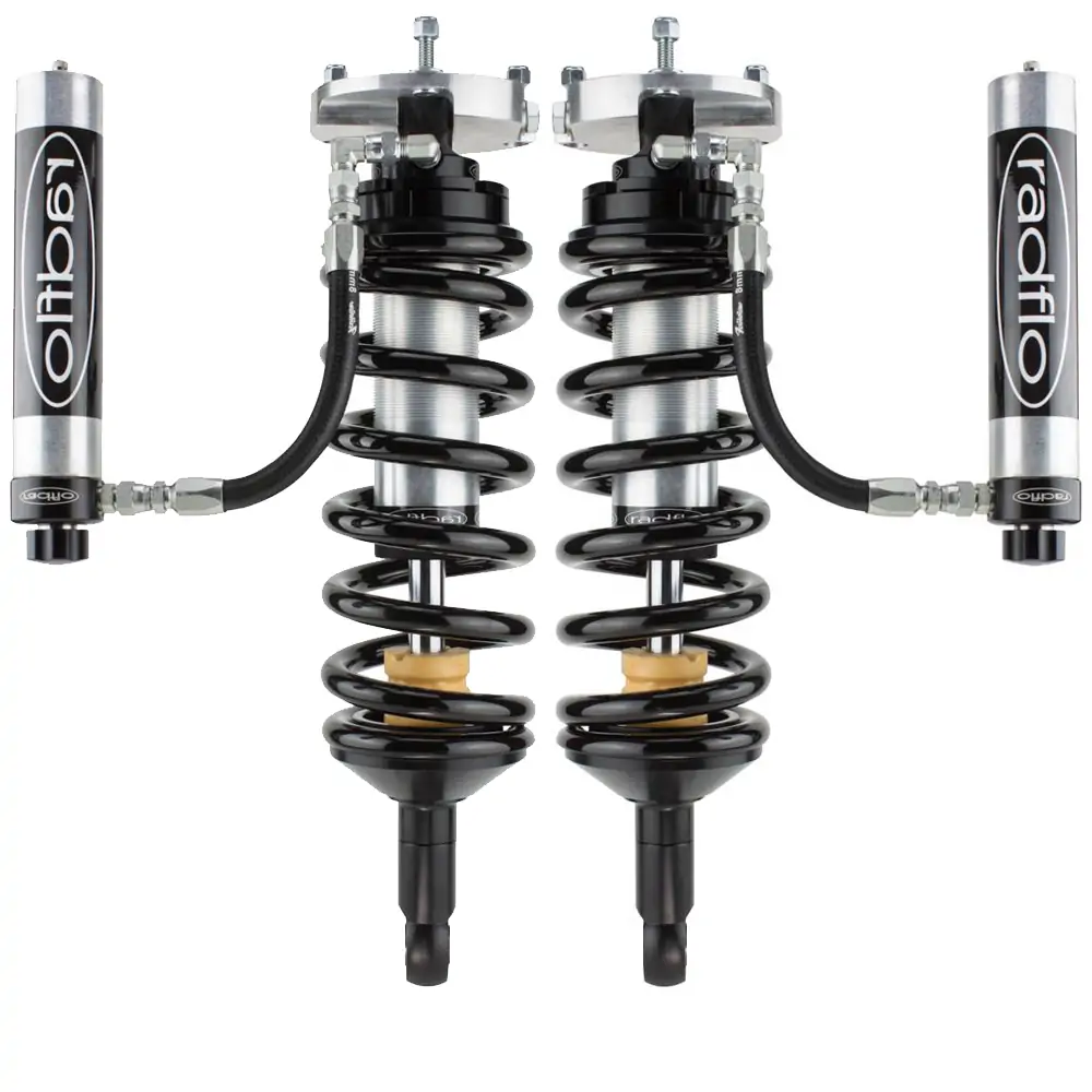 Radflo 2.5 Body 0-3" Front Lift Reservoir with Adjusters Shocks for 2002-2009 Toyota Land Cruiser Prado 120