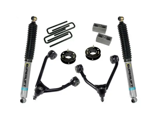 SuperLift 3.5" Lift Kit 2007-2016 Chevy Silverado GMC Sierra 1500 2WD CAST Steel Arms Bilstein Rear Shocks