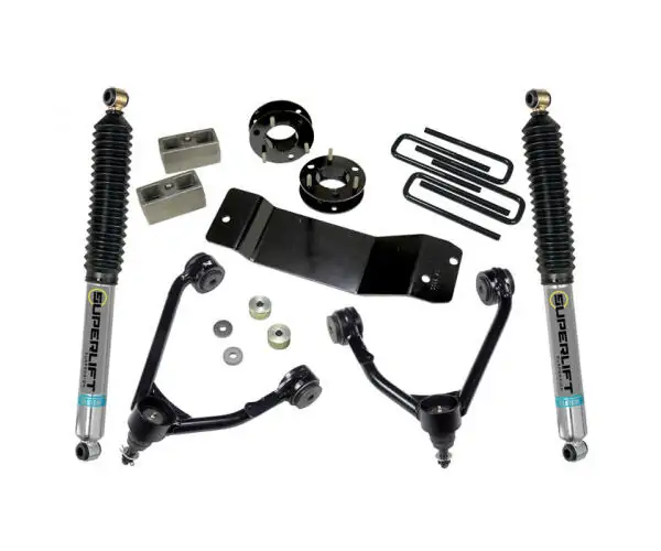 SuperLift 3.5" Lift Kit 2007-2016 Chevy Silverado and GMC Sierra 1500 4WD CAST Steel Arms Bilstein Rear Shocks