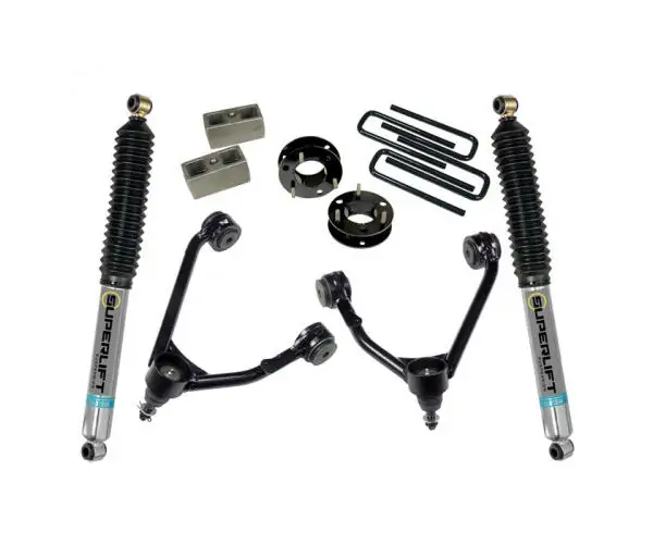 SuperLift 3.5" Lift Kit 2014-2018 Chevy Silverado GMC Sierra 1500 2WD Aluminum/Stamp Steel Control arms Bilstein Rear Shocks