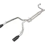 AFE Vulcan Series 3 IN to 3-1-2 IN 304 Stainless Steel Cat-Back Exhaust System for 2021-2022 Ram 1500 4WD TRX V8-6.2L w-Black Tip