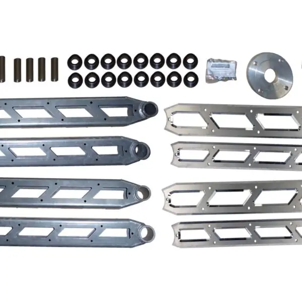 McGaughy's 8-10"" Boxed 4-Link w/Raw Billet Face Plates Rear For 2014-2023 Ram 2500 4wd 51209
