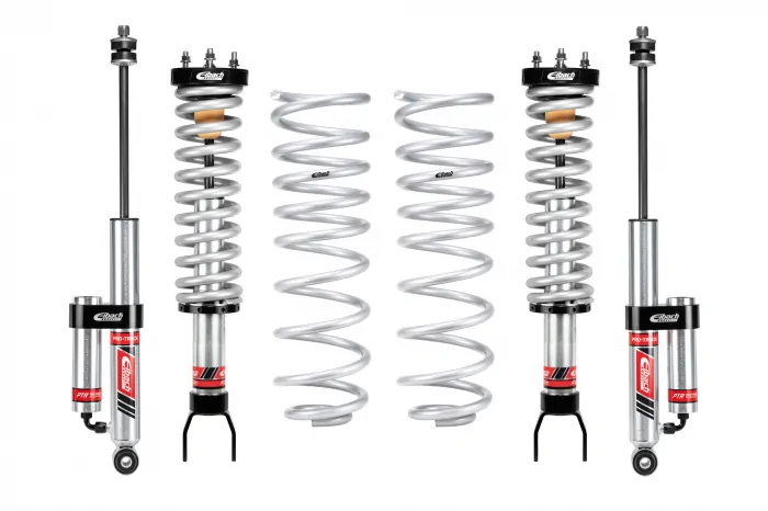 Eibach Pro-Truck Stage 2R 0-3.2 Front Coilovers and 3.0 Rear Reservoir Shocks with Pro-Lift Springs for 2019-2023 Ram 1500 REBEL Crew Cab