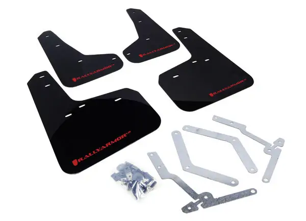 Rally Armor Black UR Mud Flap with Red Logo for 2016-2019 Ford Focus RS