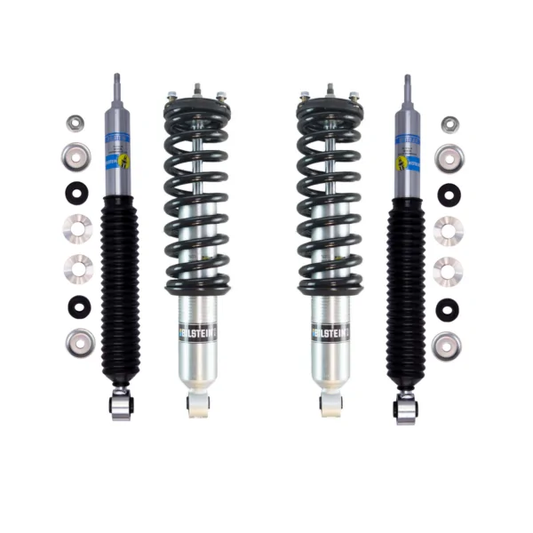 Bilstein 6112 Assembled 1.7-3.2 Coilovers and B8 5100 0-2 Rear Lift Shocks for 2003-2009 Lexus GX470 4WD (150-200 lbs)