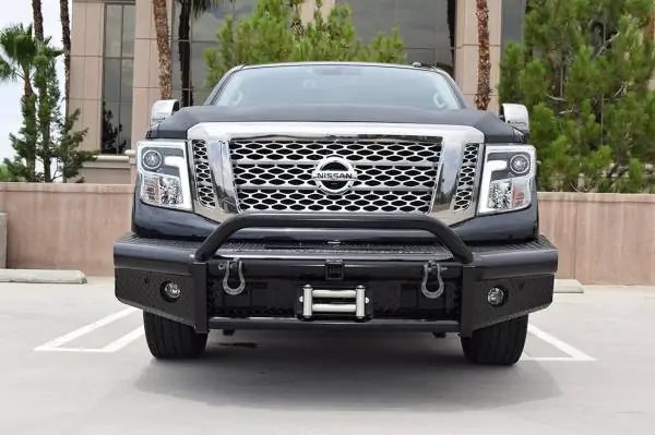 Steelcraft HD Bull Nose Front Bumper Semi-gloss Black 16-21 Nissan Titan XD - 55-14080 