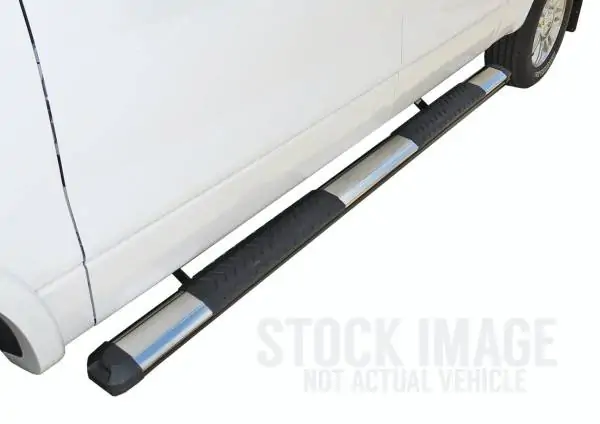 Steelcraft Running Boards Black and Polished Stainless Fits 2014-2021 Toyota Tundra CrewMax - 400-23407 