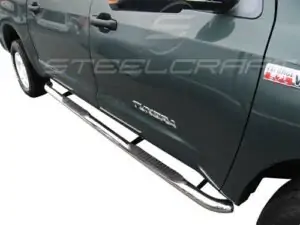 Steelcraft Stainless Steel 3" Round Sidebars for 07-21 Toyota Tundra Crew Max - 233127 
