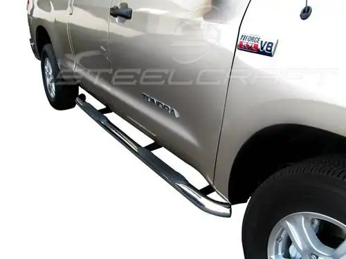 Steelcraft Stainless Steel 3" Round Sidebars for 07-21 Toyota Tundra Double Cab - 233107