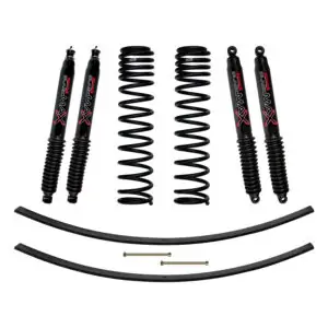 Skyjacker 3" Coils and Leaf Springs. Lift Kit Black MAX Shocks for 86-92 Comanche MJ - JC305BPBLT