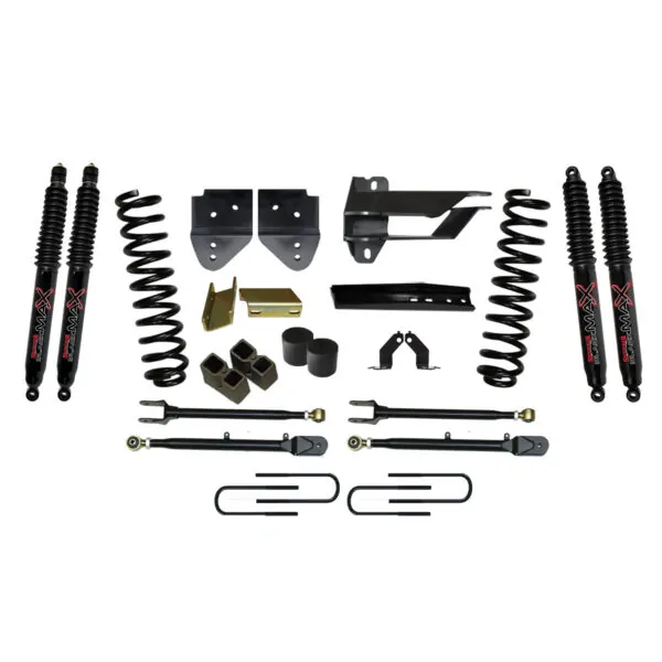 Skyjacker 4" Coil Springs Lift Kit Black MAX Shocks for 17-19 Ford F-350 Super Duty. - F174024K3-B