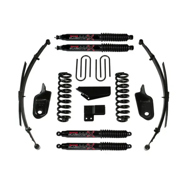 Skyjacker 4" Springs Lift Kit Black MAX Shocks for 1980-1996 Ford Bronco - 184BKS-B