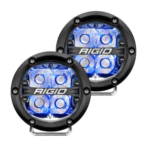 RIGID 360-Series 4 Inch Led Off-Road Spot Beam Blue Backlight Pair - 36115